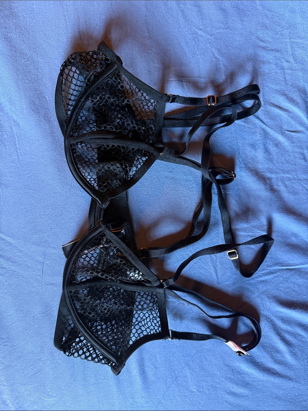 Victoria's Secret Black Sheer Mesh Strappy Bra